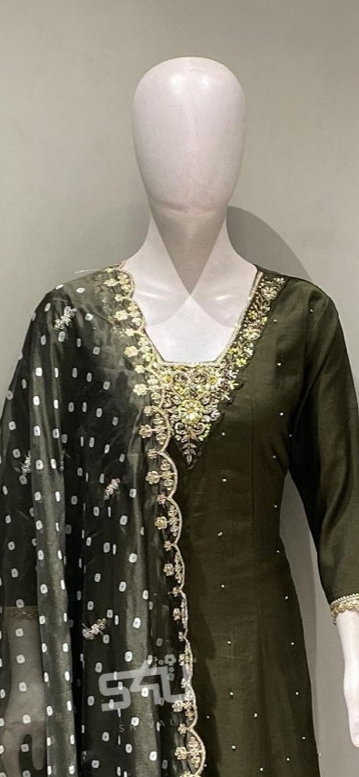 Half pattu style 3 piece frock set